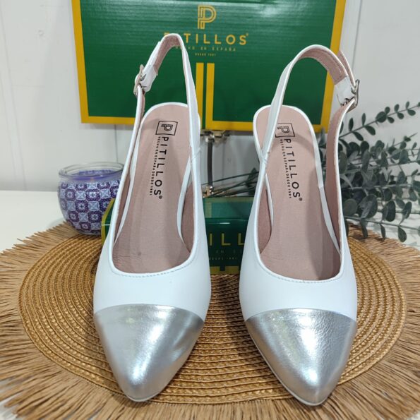 A-Zapato salón destalonado blanco 5805