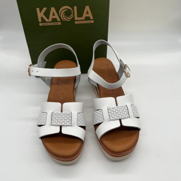 A- SANDALIA CUÑA ALTA KAOLA Mº 5540 BLANCO
