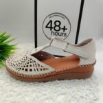 48 HORAS SANDALIA CERRADA M 614110/34 PIEL CREMA