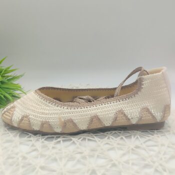 BAILARINA CROCHET CON CINTAS AL TOBILLO - NATURAL