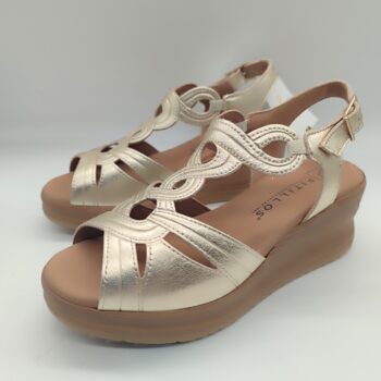 Pitillos sandalias de vestir con plataforma para mujer oro Mº P11050