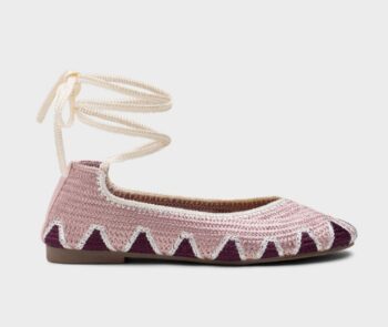 BAILARINA DE CROCHET CON CINTAS AL TOBILLO- BURDEOS