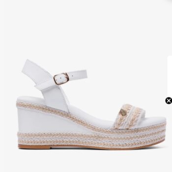 CUÑA POPA BAJA, COLOR BLANCO DE YUTE  MODELO ARAMBOL